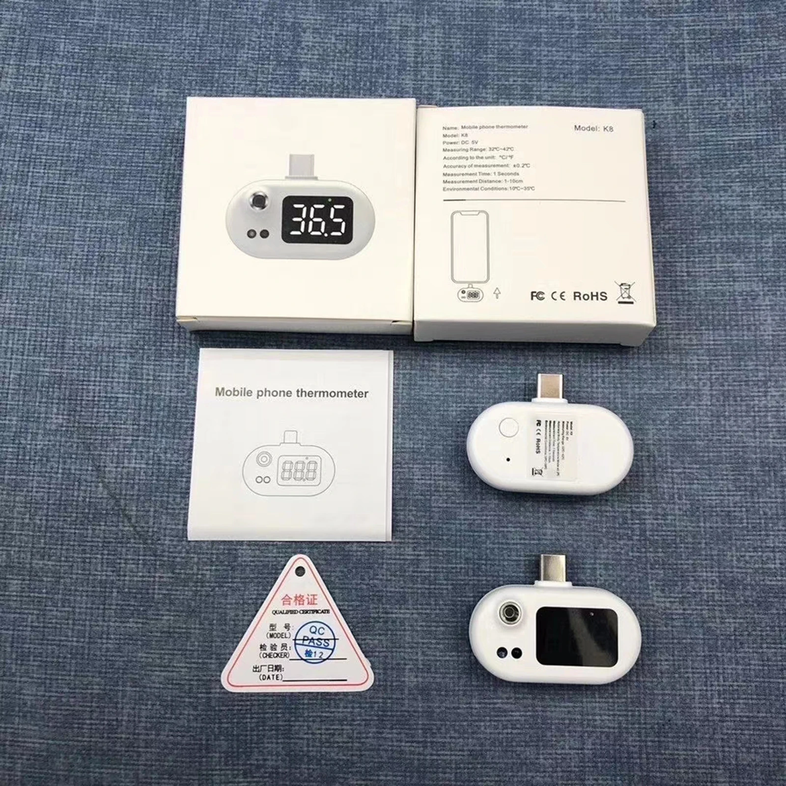 Phone Thermometer Accurate Measurement Portable USB Smart Thermometer Sensor for Phone Thermometer USB Smart Phone Thermometer