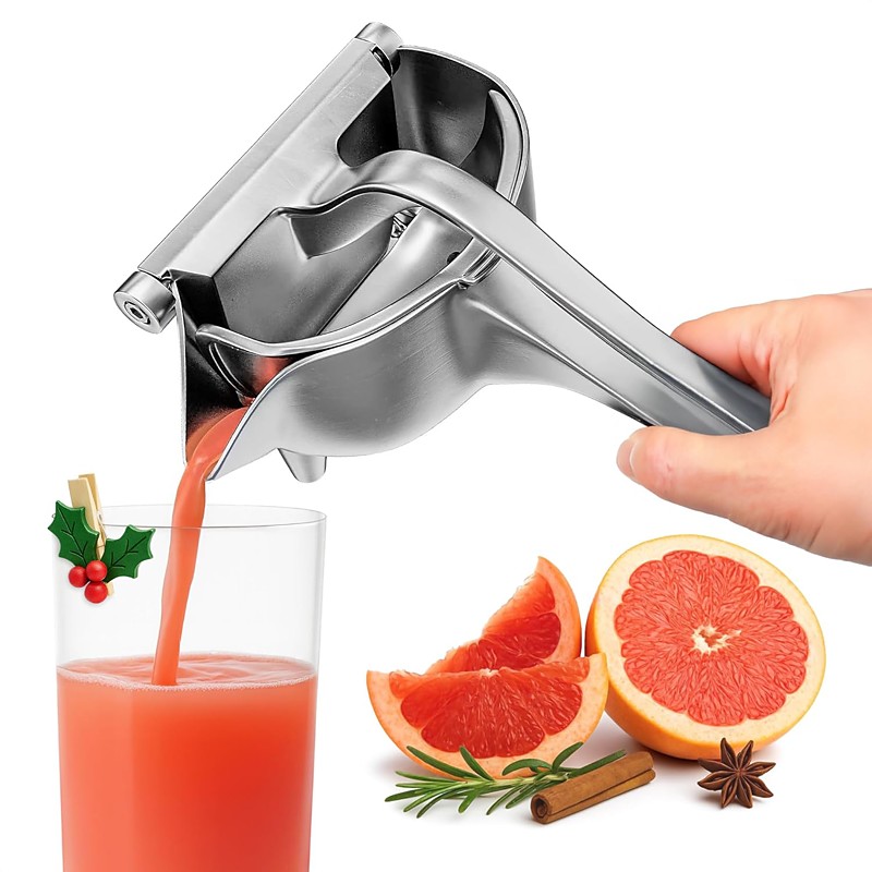Hand Juicer Squeezer- Aluminum Manual Press Juicer Lemon Squeezer for Effortless Juice Extraction - Manual Hand Press Juicer for Lemon, Orange, Lime, Grapefruit Pomegranate