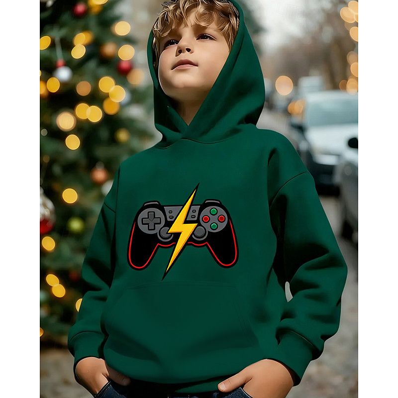 Unisex 3D Graphic Game Hoodie Pullover Long Sleeve 3D Print Spring Fall Sports Fashion Streetwear Kids 4-12 Years Hooded Casual Daily Outdoor Regular Fit