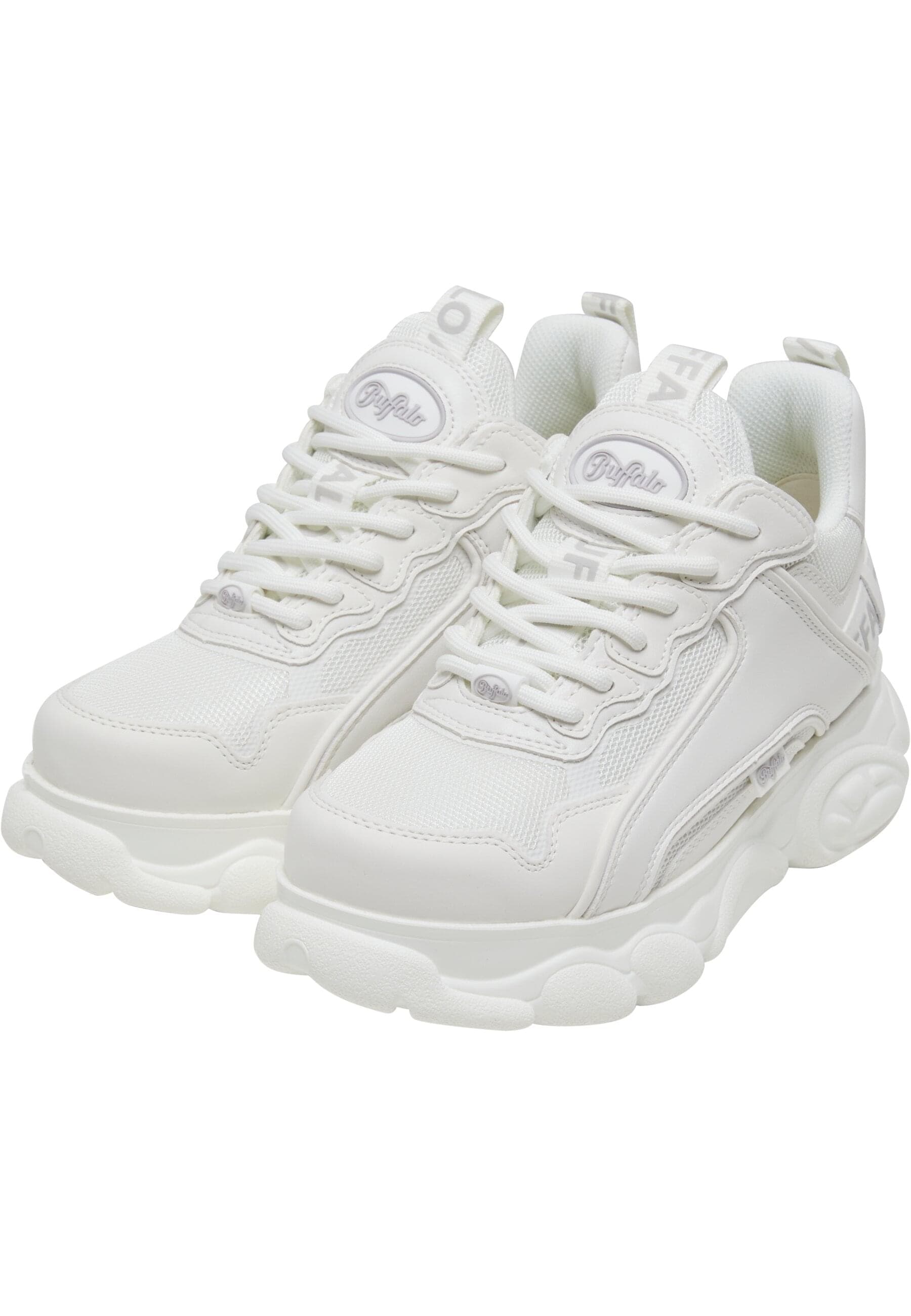 Trainingsschuh BUFFALO "Buffalo Cld Chai Vegan Nappa/Mesh", Damen, Gr. 36, triple weiß, Kunstfaser, Schuhe