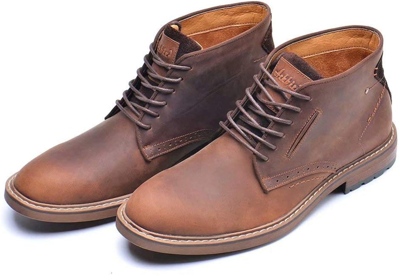 Stivaletti Chukka in pelle marrone fatti a mano / Stivaletti alla caviglia con lacci da uomo