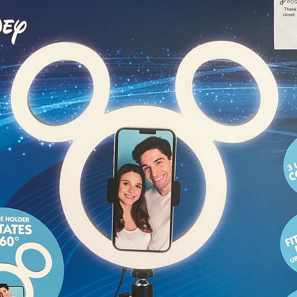 Disney Other | Disney Mickey Large Ring Light Smart Phone Tripod, Nib | Color: Black | Size: Os