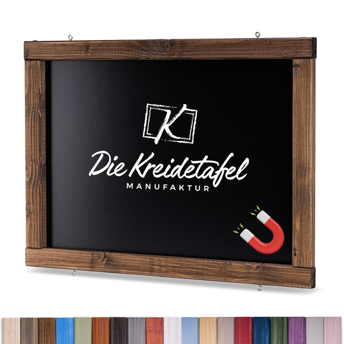 Die Kreidetafel Manufaktur Magnetische Kreidetafel - Magnettafel mit Holzrahmen / Kolonial 150x60cm Image