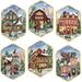 Simplicity Christmas Village Ornaments Counted Cross Stitch Kit by Dimensions Set of Six Oranments 3.5x5.5 Inches Each