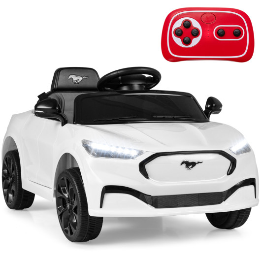 Costway 12V Kids Ride on Car Licensed Ford Mach E with Parent Control and Horn-White