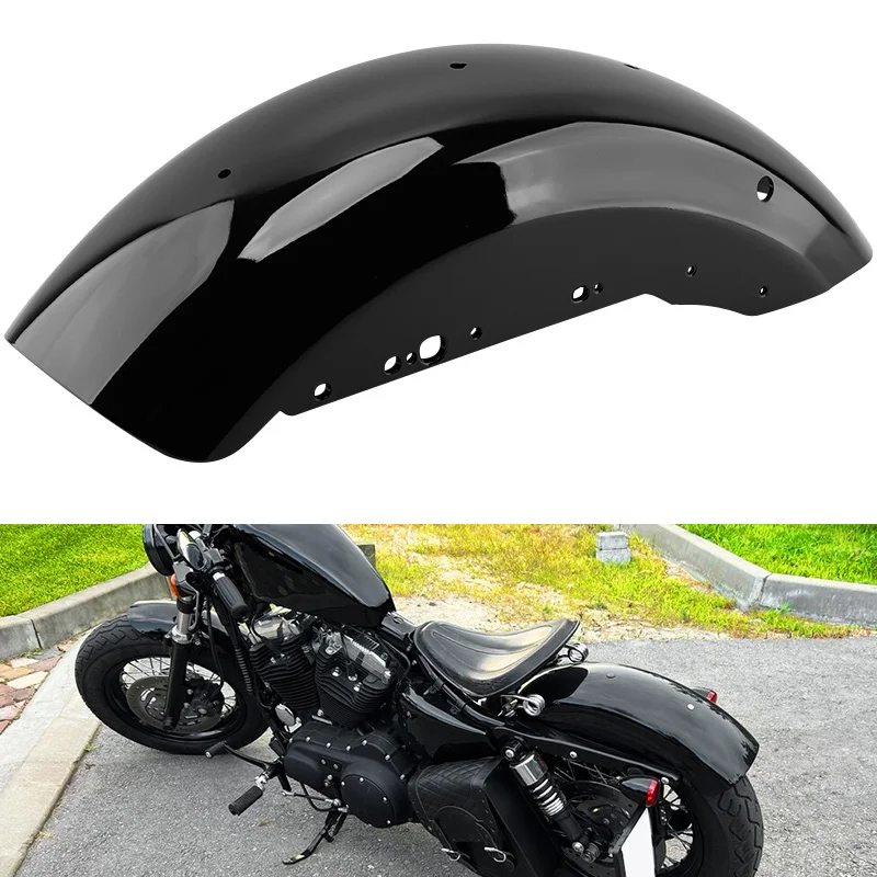 Für Harley-Davidson Sportster XL 883 XL1200 48 72 2004-UP Motorradzubehör Kotflügel hinten glänzend schwarz Kotflügel Spritzschutz