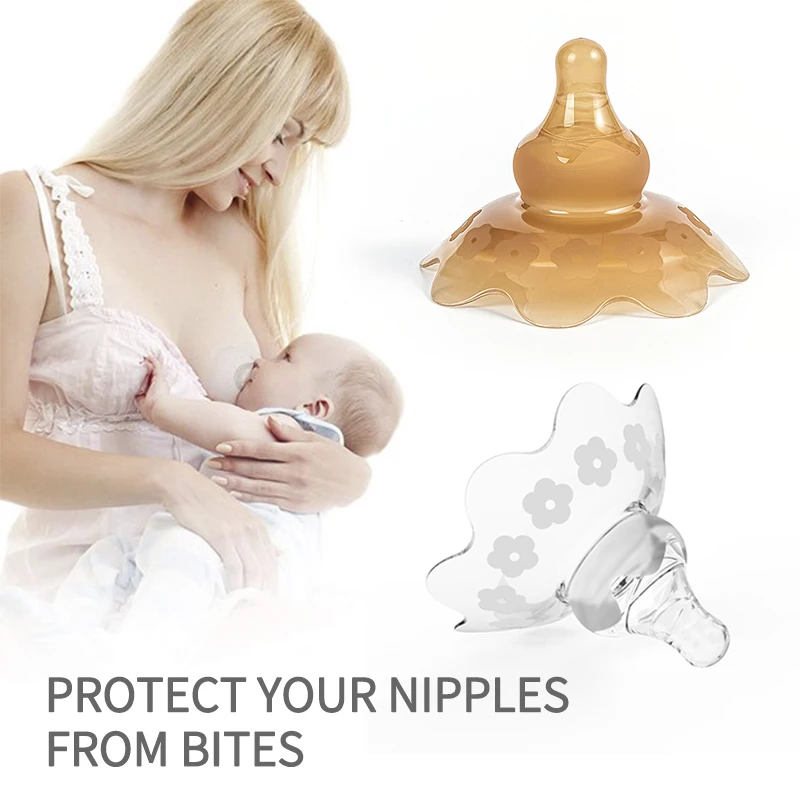 1 Stück Muttermilch schutz umwelt freundliche Blumen form Nippel Babys chutz Kontakt Nippel Silikons child zum Stillen Image