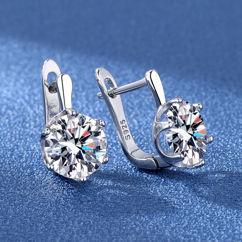 Neue Ohrringe aus 925er-Sterlingsilber, funkelnder 5A-Zirkon für Frauen, luxuriöser Hochzeits- und Verlobungsschmuck, feine Geburtstagsfeier-Geschenke Image