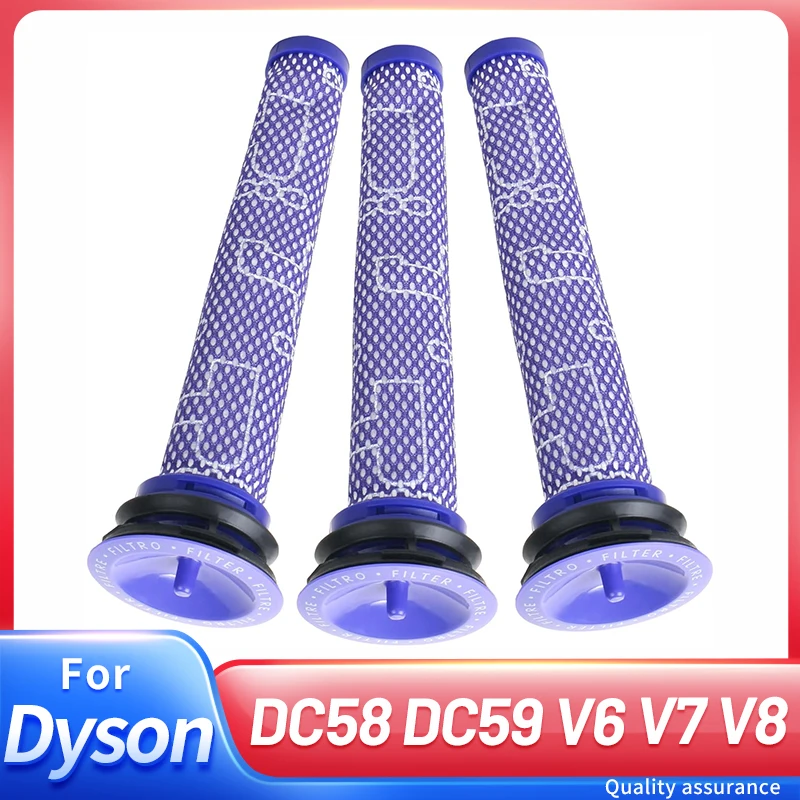 3er-Pack Vorfilter-Ersatz für DC58 DC59 V6 V7 V8 Akku-Staubsauger, waschbare Filter ersetzen Teil 965661-01 Image