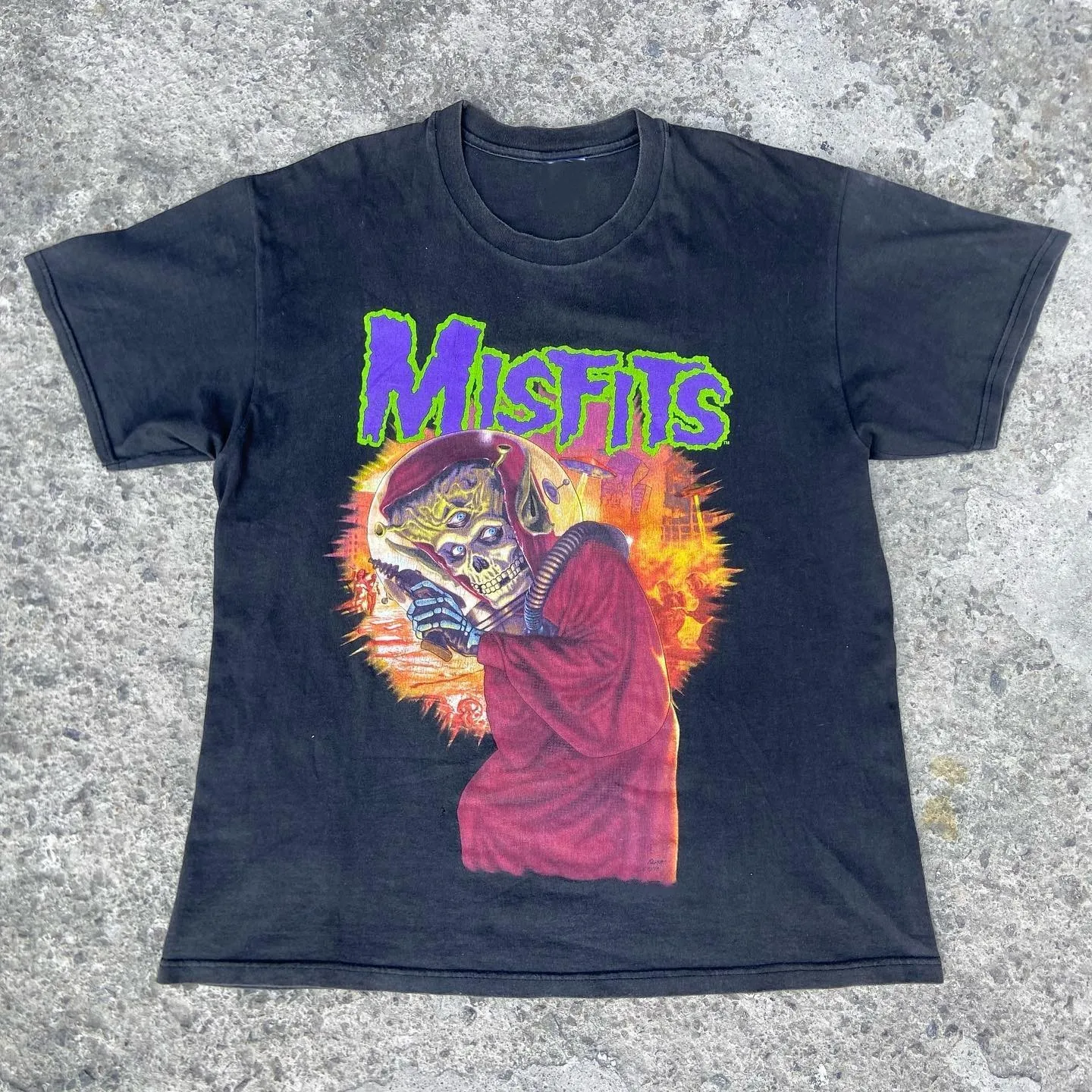 Vintage 90er Jahre Vintage Misfits Print Y2K Vintage Baumwolle T-Shirt Mode Hip Hop Casual Sport Loose Streetwear Rundhals Top Unisex