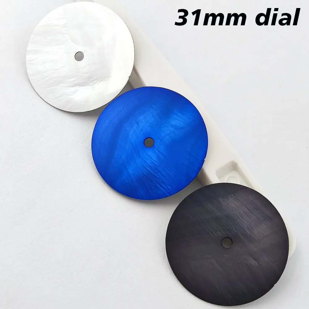 31mm Zifferblatt NH35 Uhr Zifferblatt Perle Shell Zifferblatt Blau/schwarz/weiß Zifferblatt Geeignet Für NH35/NH36 Uhrwerk uhr zubehör Image