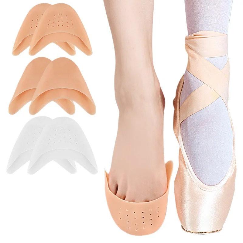 4/2 stücke Professionelle Ballett Pointe Dance Schuh Pads Silikon Gel Zehen Abdeckung Vorfuß Pad Zehen Schutz Elastische Zehen Abdeckung Image