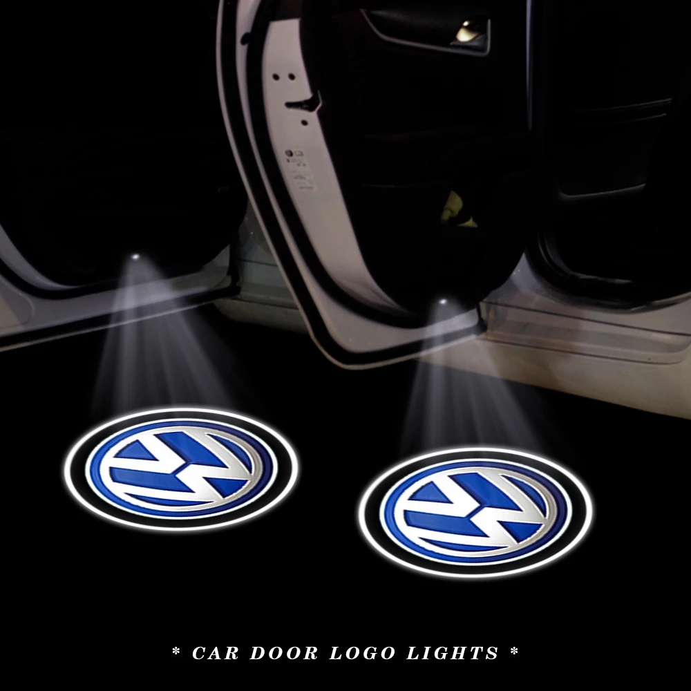 1/2Pcs Auto Tür Emblem LED Licht Willkommen Lampe Drahtlose Laser Projektor Für VW Passat Touran Golf Polo Tiguan Jetta zubehör Image