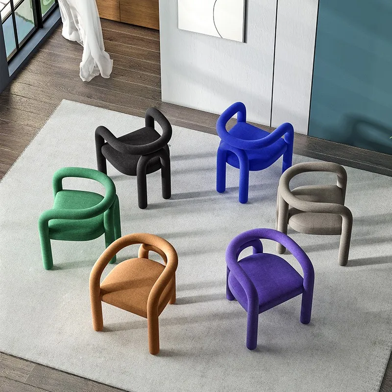 Hause Nordic Esszimmer Stuhl Schlafzimmer Make-Up Hocker Weiche Kissen Rückenlehne Stuhl Make-Up Stuhl Designer Kreative Spezielle-förmigen Stühle