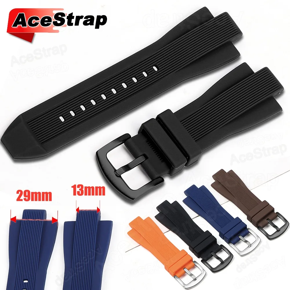 13mm*29mm Convex End Silicone Watch Band for Michael Kors Bracelet Rubber Strap for Women Men Waterproof Wristband Accessories