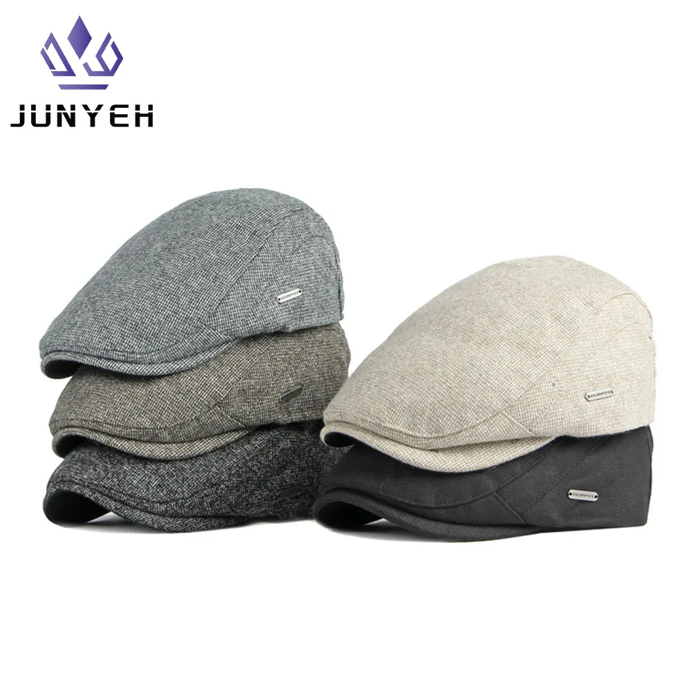 Herbst Winter Dicke Warme Newsboy Caps Männer Frauen Weiche Baskenmütze Hut Lässige Mode Detektiv Hüte Retro Fahrer Flache Kappen Image