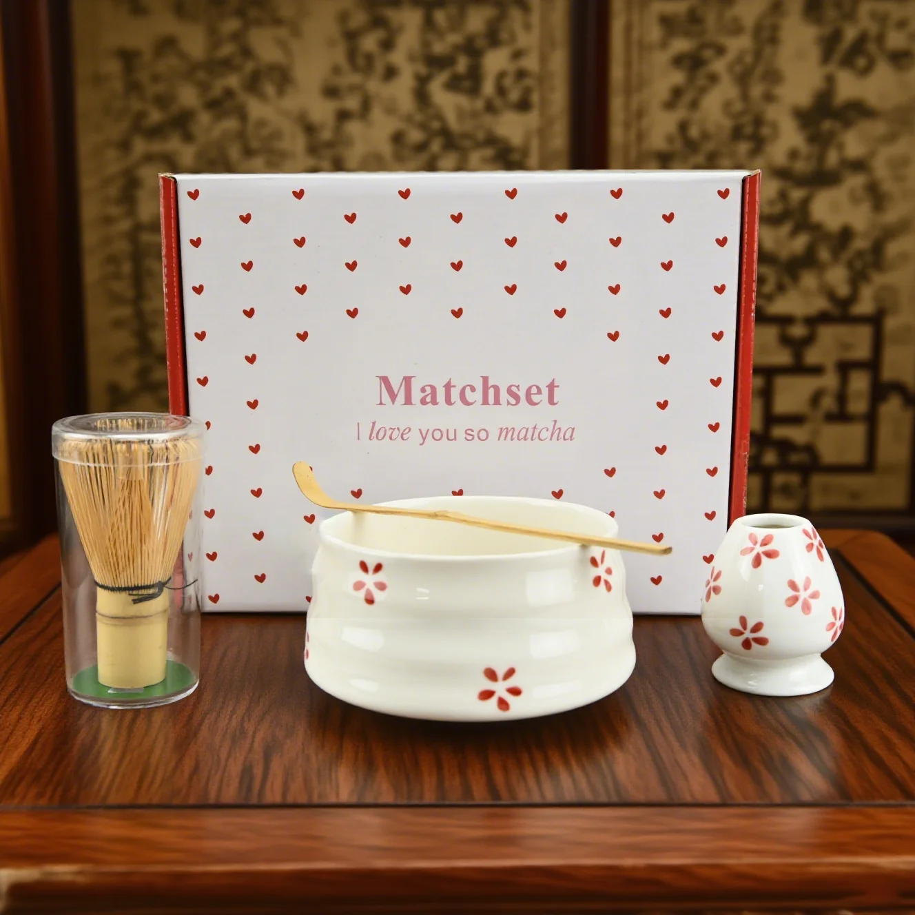 2/4/5 Stück/Set leicht zu reinigendes Matcha-Teeset mit Werkzeugständer, inklusive Schüssel, Schneebesen, Löffel, tolles Geschenk für Zeremonie