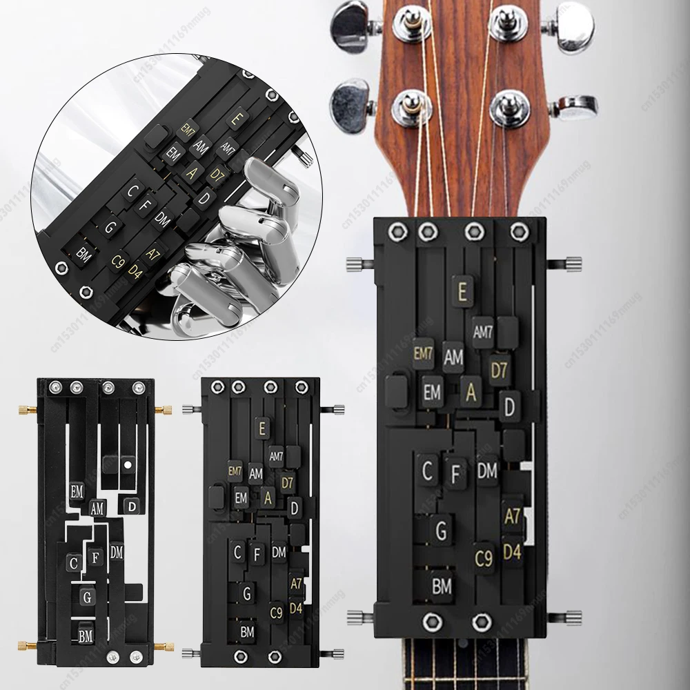Gitarren-Akkord-Drucker, Gitarren-Akkord-Helfer, Gitarren-Akkord-Werkzeug, Gitarren-Akkord-Trainer, Gitarren-Zubehör für Anfänger Image