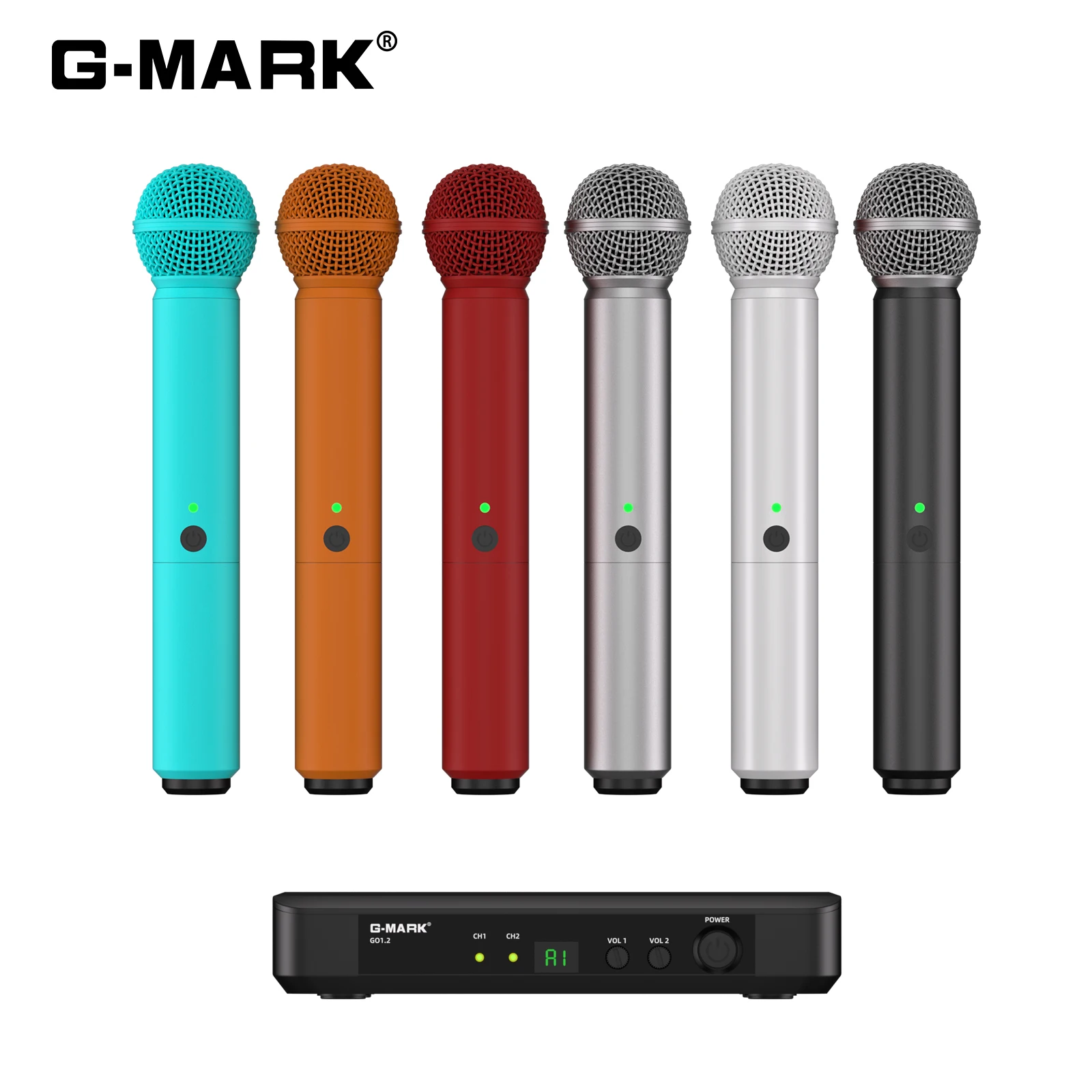 G-MARK GO1.2 Drahtlose Mikrofon Professionelle UHF Frequenz Einstellbare Karaoke Mic Metall Handheld Für Party Show Unterricht Weddin Image