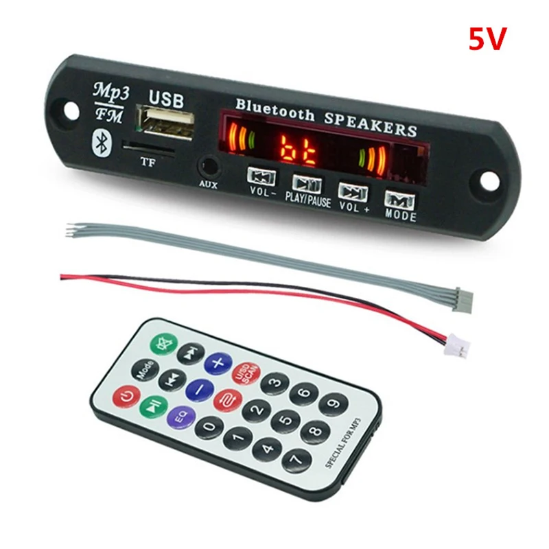 Drahtloses Bluetooth 5.0 Car Audio MP3-Player-Modul 5V USB TF FM Radio mit Fernbedienung Image