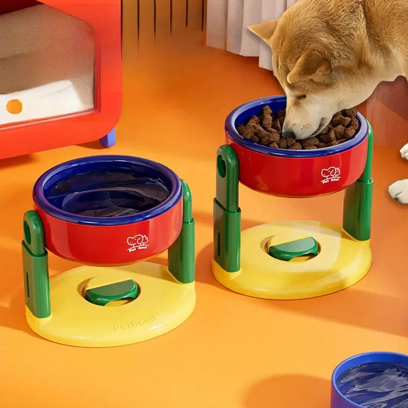 Anhebbarer Saugnapf, rutschfest, erhöhte Futternäpfe für Hunde und Katzen, 3-stufige Höhenverstellung, schützt den Futternapf für Halswirbelsäule Image