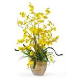 Nearly Natural Dancing Lady Artificial Orchid Artificial Flower Arrangement Yellow