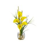 Nearly Natural Calla Lily Liquid Illusion Artificial Flowers Yellow