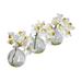 Nearly Natural Cymbidium Artificial Flowers with Vase (Set of 3) White