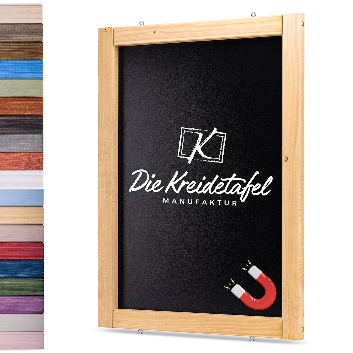 Die Kreidetafel Manufaktur Magnetische Kreidetafel - Magnettafel mit Holzrahmen / Eiche 60x140cm Image