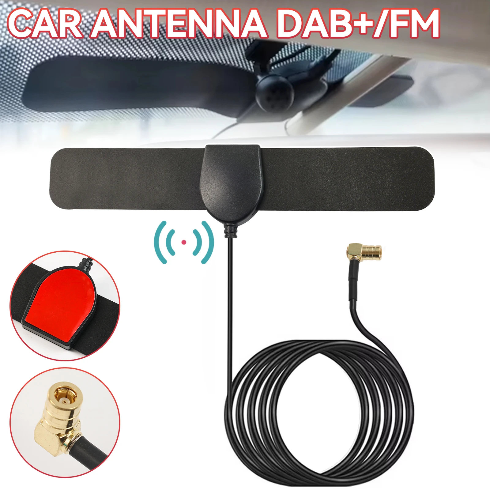 1pc DAB + FM Radio Stereo Auto Antenne Signal Booster Antenne Plug & Play VHF UHF Auto Auto Antenne direkte Ersatz Auto Zubehör Image