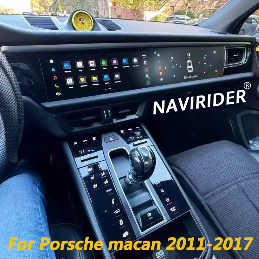 Doppel 12,3 zoll Dual Bildschirm Für Porsche Macan 2011-2017 Stereo Android Carplay Auto GPS Multimedia Video Player radio Navigation Image
