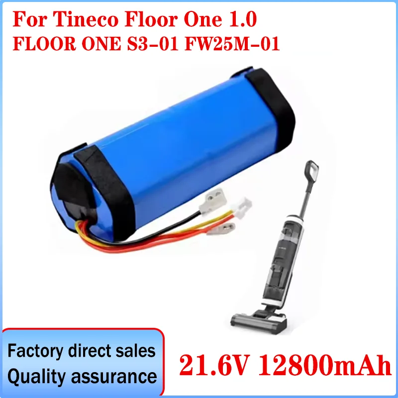 100 % NEUES Original 12800 mAh für Tineco FLOOR ONE 1.0 FW25M-01 FW25W-01 FW09010ECN HF10E-01 HF20E-01 S3-01 Staubsauger-Akku Image
