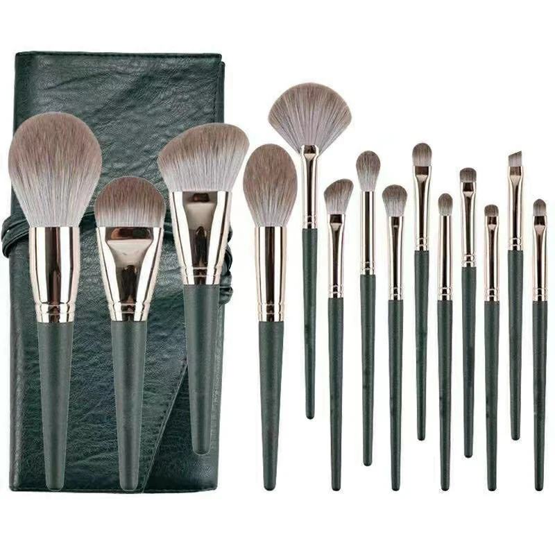 Neue 14PCS Make-Up Pinsel Set Weichen, Flauschigen Foundation Erröten Pulver Lidschatten Blending Frauen Kosmetik Schönheit Werkzeug Weihnachten geschenk