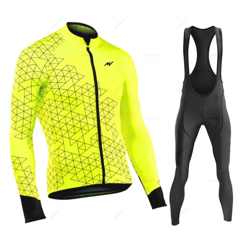 Morvelo 2023 Herbst Radfahren Jersey Sätze Langen Ärmeln Fahrrad Kleidung MTB Maillot Ropa Ciclismo Mountainbike Einheitliche Bib Strumpfhosen Image