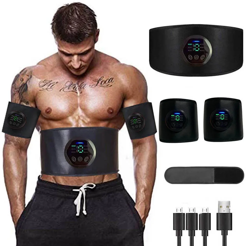 1Set Muskel Stimulation Gürtel Elektrische ABS Stimulator Trainer EMS Bauch Exerciser Toning Gürtel Fitness Training Gym Workout Image
