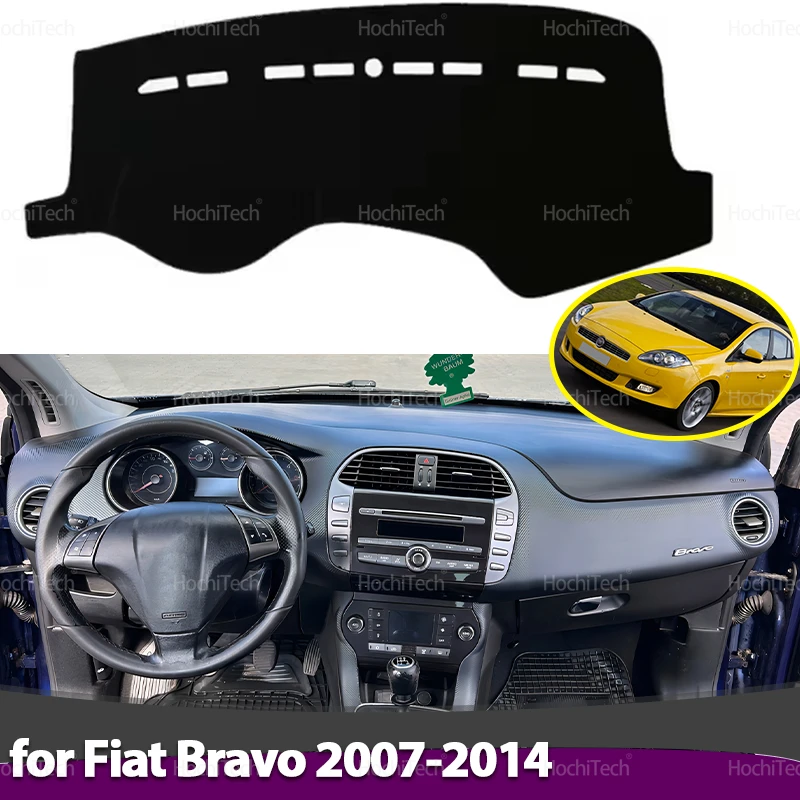 Copertura del cruscotto dell'auto Evitare la luce Pad Cruscotto Zerbino Copertura del cruscotto per Fiat Bravo 2007-2014 2010 2011 2012 2013 Tappeti