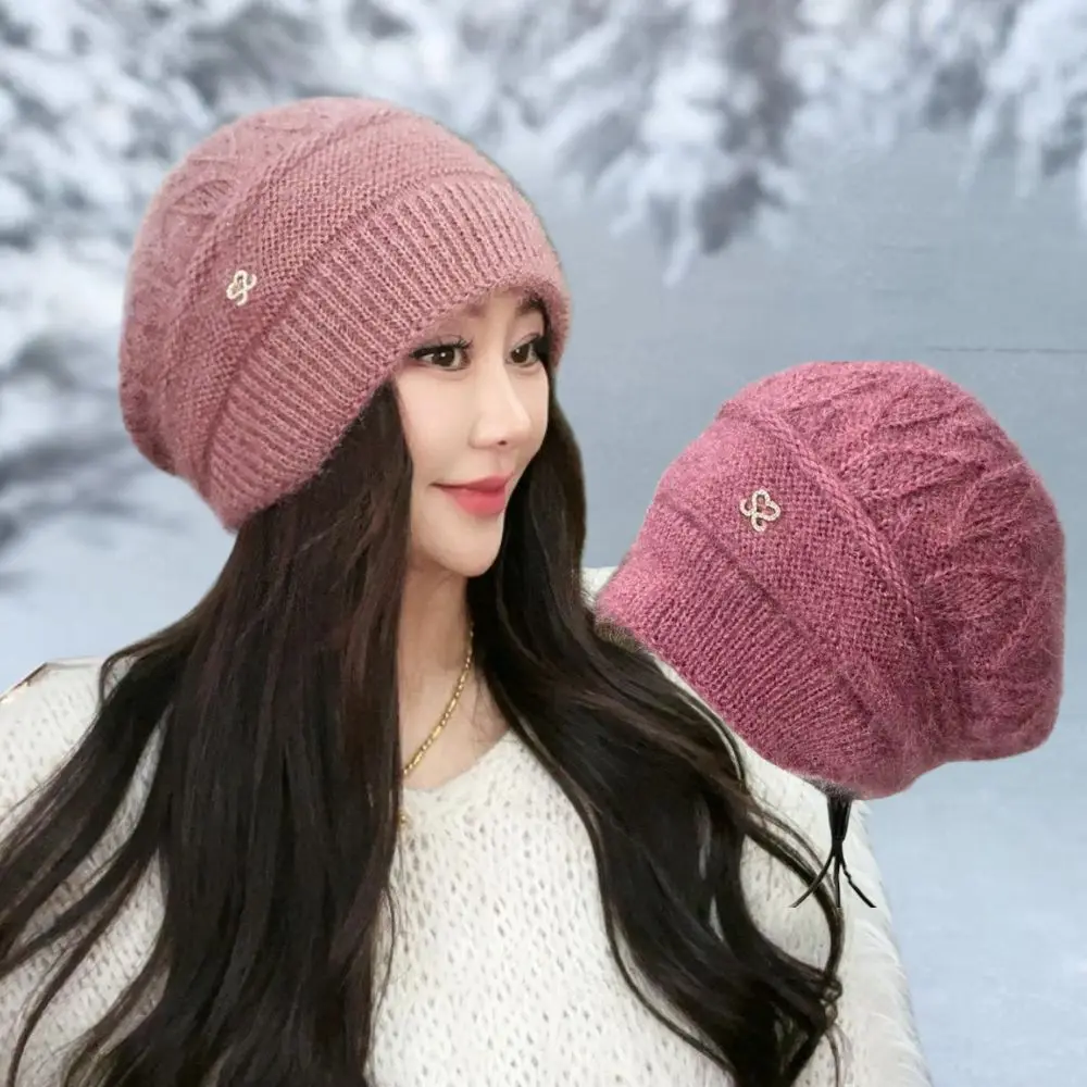 2025 neue Frauen Winter Hut Warm Halten Kappe Hinzufügen Pelz Gefüttert Hüte Outdoor winddicht Skullies Beanies Frauen Wolle Warme Kappe Beanies Image