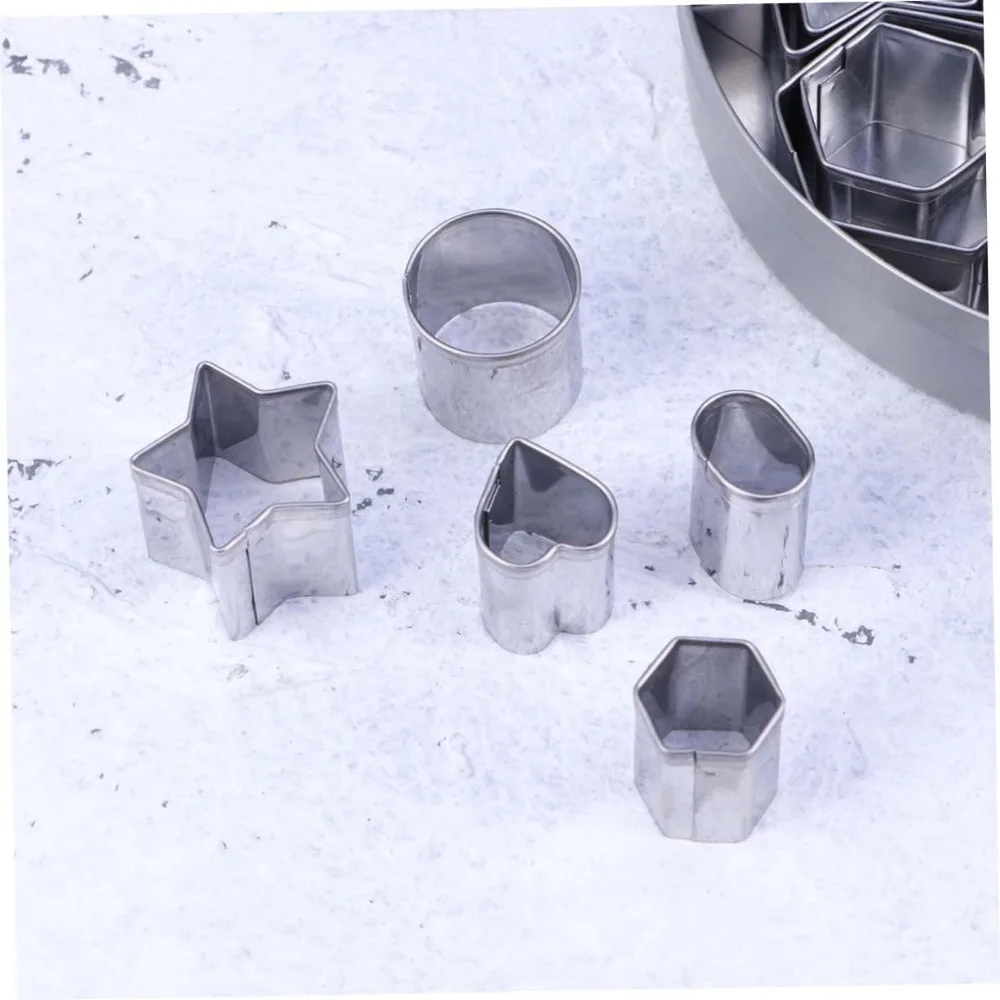 24 stücke Edelstahl Zucker Keks Presse Stempel Embosser Cookie Cutter DIY Fondant Kuchen Form Gebäck Dekor Backen Zubehör Image