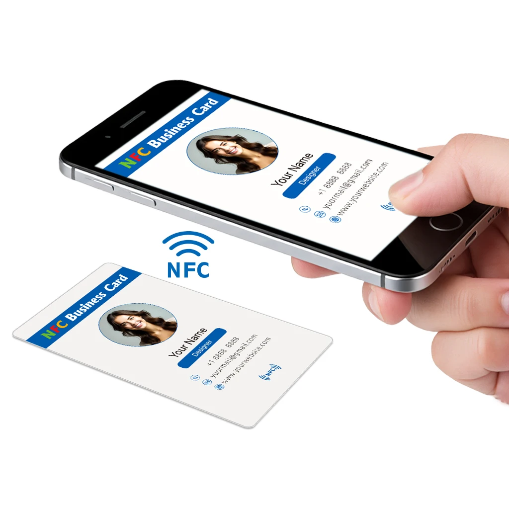 Benutzerdefinierte NFC-Visitenkarten Smart Badge NFC-Tags Elektronische Visitenkarte, PVC-Material wasserdicht und langlebig Image