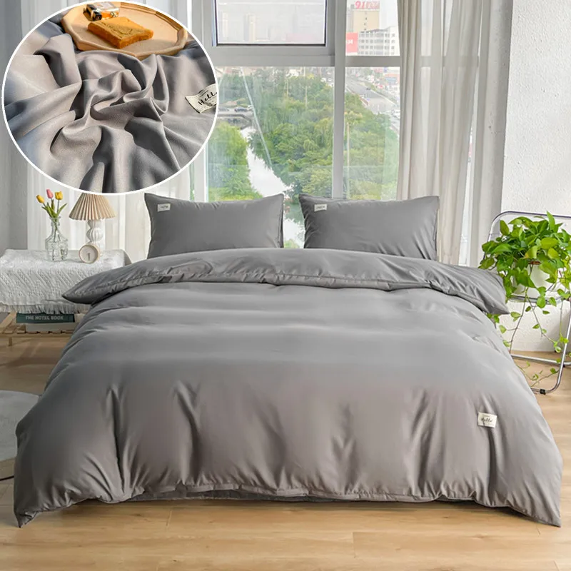 Bonenjoy 1 Stück weicher Bettbezug 150 x 200 cm, graue Bettbezüge für Queen-/King-Size-Betten, gebürstete Bettwäsche für Zuhause (ohne Kissenbezug) Image