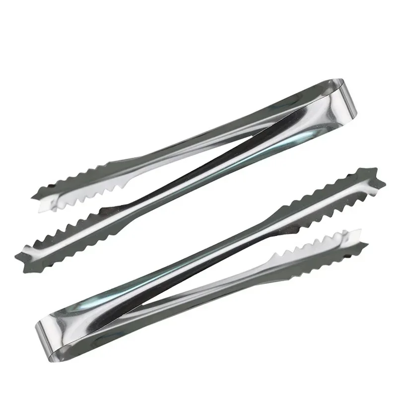 15 cm/19 cm Edelstahl Küche Werkzeug Edelstahl Zange Für Grill Party Bar BBQ Clip Brot Lebensmittel Eis klemme Eis Tong Image