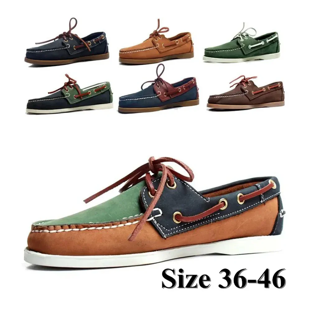 Careaymade-Männer Echtes Leder Klassische Homme Femme Bootsschuhe, Plus Größe Wohnungen Müßiggänger Frauen Casual Board Schuhe nähen jede farbe