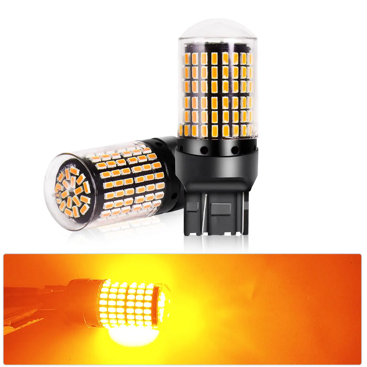 2PCS Leistungsstarke 22W ~ 28W/Birne LED 1156 BA15S P21W 1157 BAY15D P21/5W W21/5W W21W P27/5W PY27W Canbus Keine Fehler Auto Brems Blinker Image