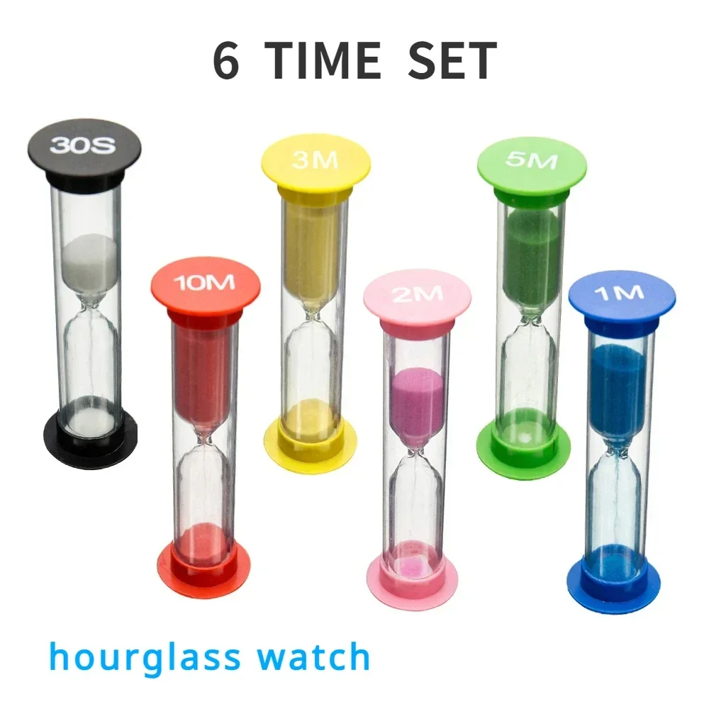 1/6 stücke Sanduhr bunte Sanduhr Timer 0.5/1/2/3/5/10 Stunde Glas Minuten Küche Kinderzimmer Uhren Wohnkultur Garten uhr