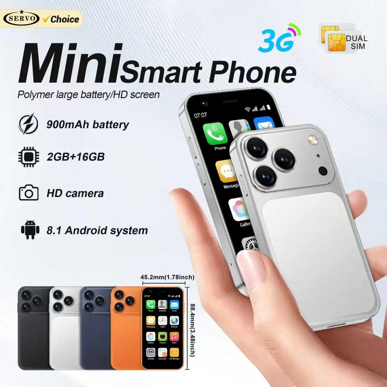 SERVO 18SE MINI Android Pocket Smartphone 2 SIM Standby 3.0