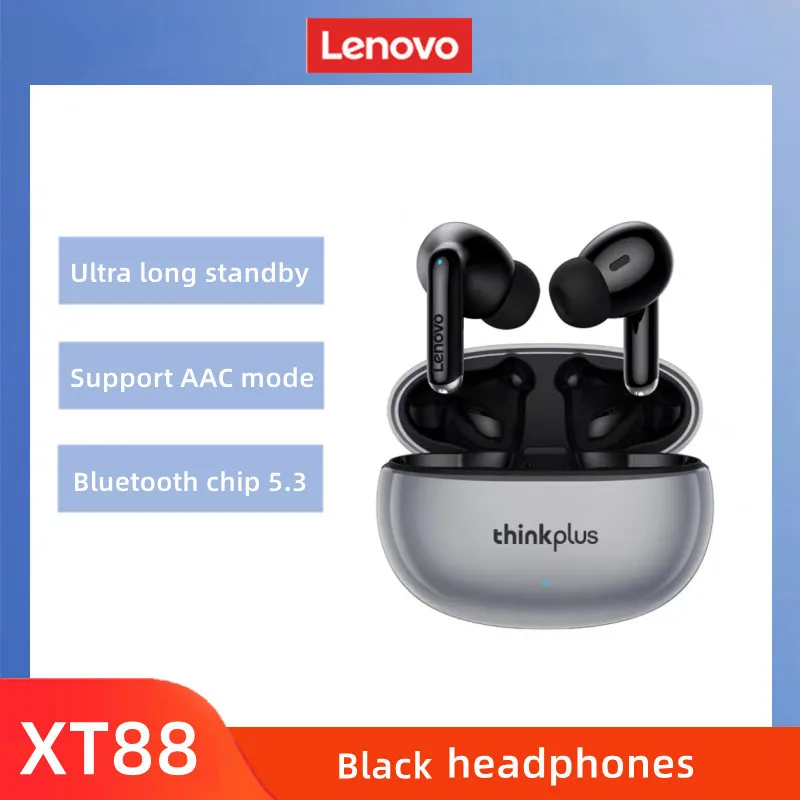 Lenovo XT88 Drahtlose Bluetooth Ohrhörer Hifi Musik Kopfhörer Mit Mikrofon Kopfhörer Sport Wasserdichte Headset 2022 Neue Image