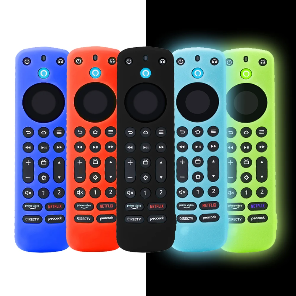 1-teilige neue leuchtende Silikon-TV-Fernbedienungs-Schutzhülle für Amazon Fire TV Alexa Voice Remote Pro, die im Dunkeln leuchtet Image