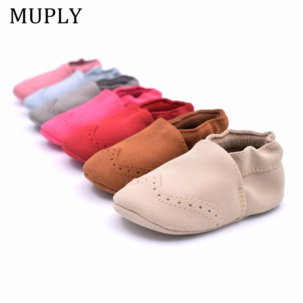 Nubukleder Babyschuhe Säugling Kleinkind Baby Mädchen Junge Weiche Sohle Lauflernhilfe Baby Mokassins Hochwertige Kinderschuhe für 0-18 Monate Image