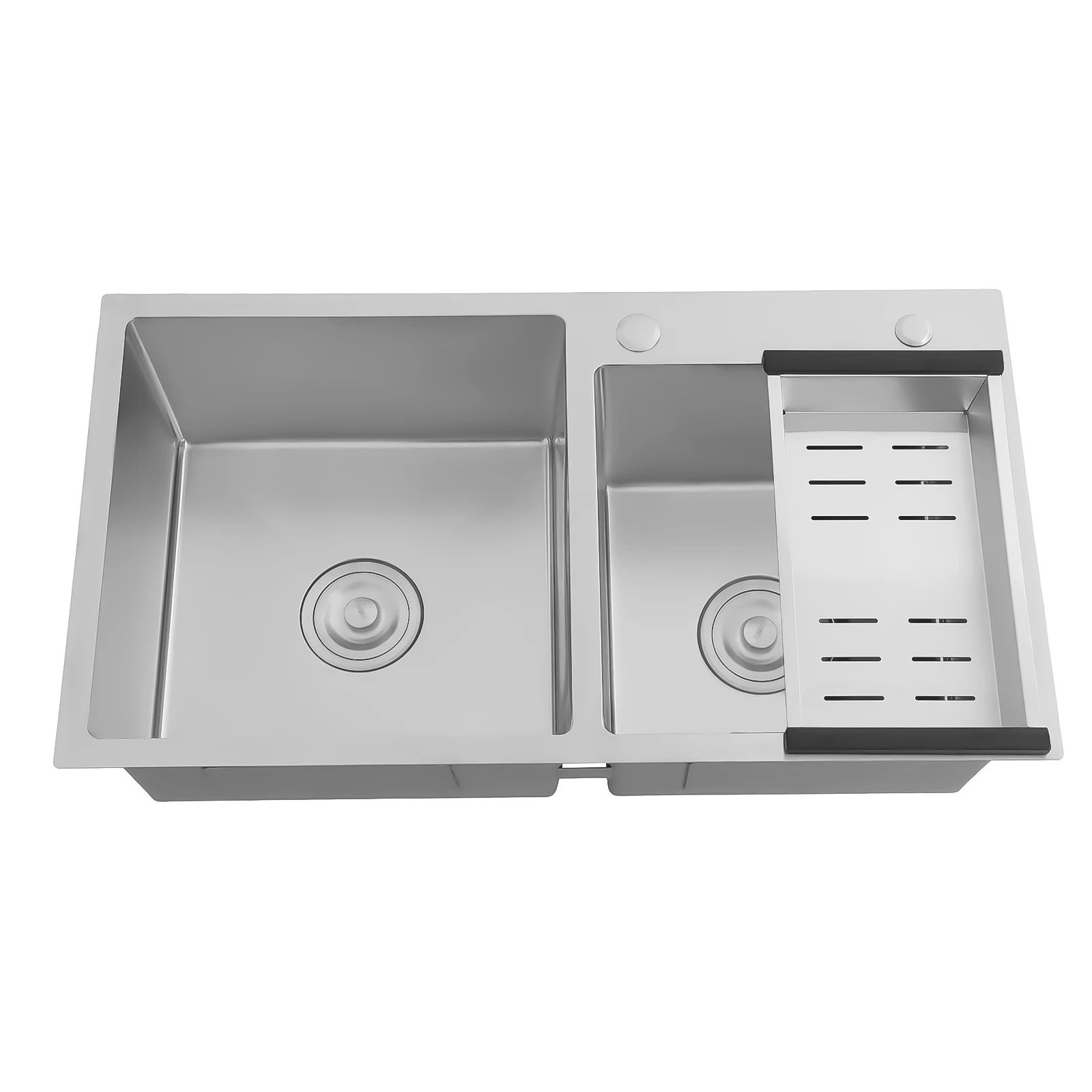 Évier de cuisine à Double bol avec panier de vidange, évier de cuisine en acier inoxydable pour Garages, sous-sols, bars, cuisines, Restaurants