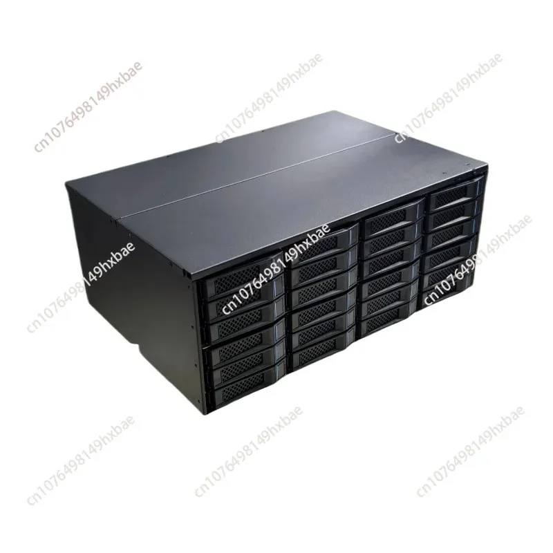 Metall M424 4U kann 24 Festplattenpositionen 12G Hochgeschwindigkeitsspeicher Erweiterungsschrank schwarzer Rock NAS integrierte Stromversorgung schränken Image
